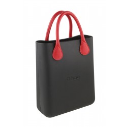 Chic Women's Bag Black Red Double Handle Inner Square Tote Bag
