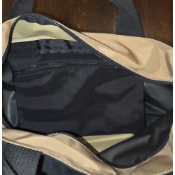 Handbag de nailon con forma de barco Small Black/bronceado