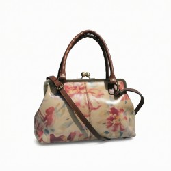 robine Aegean blooms leather Satchel bag