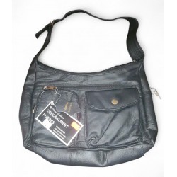 Roma Women's Concealment Genuine Leather Crossbody Handbag Zip Closure 7093