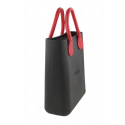 Chic Women's Bag Black Textured Pattern Front Inner Pouch Dark Tote