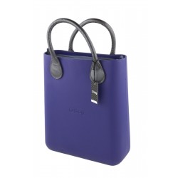Chic Women's Bag Blue Double Handles Inner Pouch Compact Square Tote