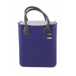 Chic Women's bag Blue Mini Square Tote Double Handles Inner bag