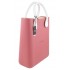 Chic Women's Bag Pink Twin Handles Inner Pouch Mini Square Tote Casual