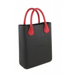 Chic Women's bag Black Textured Front Inner bag Square Tote