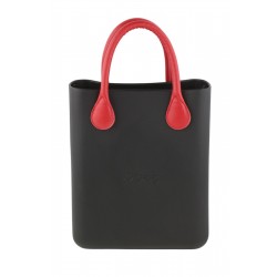 Chic Women's Bag Black Red Double Handle Inner Pouch Square Tote