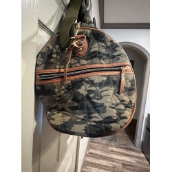 Bag de Canvas Large Quilted Caqui Estampado Camuflaje Ligero Viaje