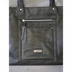 Large Black Leather Genuino Purse Shoulder Bag Handbag Women's