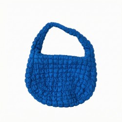 Quilted Oversized Shoulder Bag Blue 0916460024 / 100%