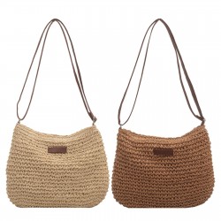 Women's Boho Straw Tote Bag Natural Weave Straw Bag Straw Shoulder Bag Handbag