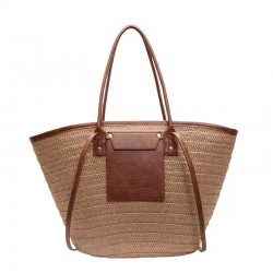Women's Bag Bolsa de paja de gran capacidad, bolsa de mano, bolsa de playa, bolsa de vacaciones, bolsa de rafia
