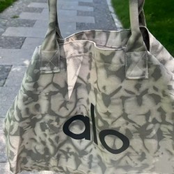 Handbag Large Gray Canvas Tie Dye - Bag de Playa/Gimnasio -