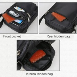 Male Crossbody Bags Oxford Shoulder Bag for Men's Multi-Zipper Messenger Bags