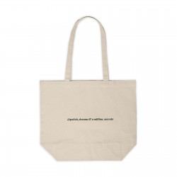 Bag de Canvas Lápiz Labial, Sueños y Un Million Secrets Bolsa de Compras Natural