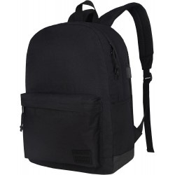 Casual Laptop Backpack for Men and Women's, Work backpack, Black Backpacks, College School Backpack for Boys and Girls, USB Charging Port,