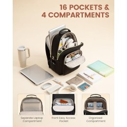 Laptop Backpack for Women's with Giant Tumbler Holder 15. 6 inch, Travel Backpack Laptop Bag College Backpack, Quilted Work Nurse Teacher