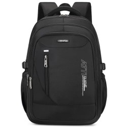 Backpack, 34L 15. 6'' Laptop Compartment, Ergonomic 3D Pad, Water-Resistant Oxford Fabric (Black)