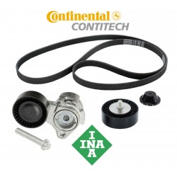OEM Belt Tensioner & Idler Pulley + Drive Belt Kit INA for BMW 3.0L 1 3 5 X3