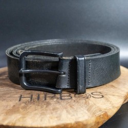 BMHJ Genuine Leather Belt Gray Buckle Elastic Comfort Extension Size 48