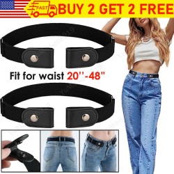 Men Women Buckle-free Elastic Invisible Waist Belt for Jeans No Bulge Hassle