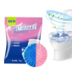 Free Sample 50g Disposable Eco-Friendly Toilet Bowl Cleaners Deodorizer Blue Bubbles Block Toilet Cleaning Tablets 16%