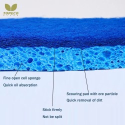 Topeco Cleaning Products Daily Necessities Eco-friendly Kitchen Dish Natural Composite Cellulose Sponge Scouring Pad5-day dispatch