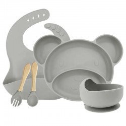 Safe Mother & Baby Newborn Silicone Tableware Set Daily Necessities with Elegant Bowls & Dinner Plates for Dining