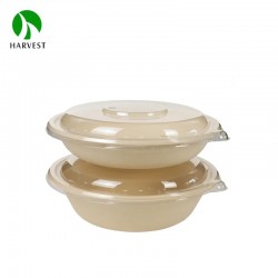 certifiedEco Friendly Biodegradable Disposable Small Takeaway Round Pulp Bagasse 24 32 oz Salad Food Packaging Bowl 25%