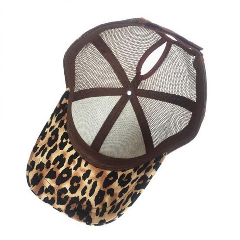 Leopard Print Hat Mens Baseball Cap Breathable Mesh Sports for Women