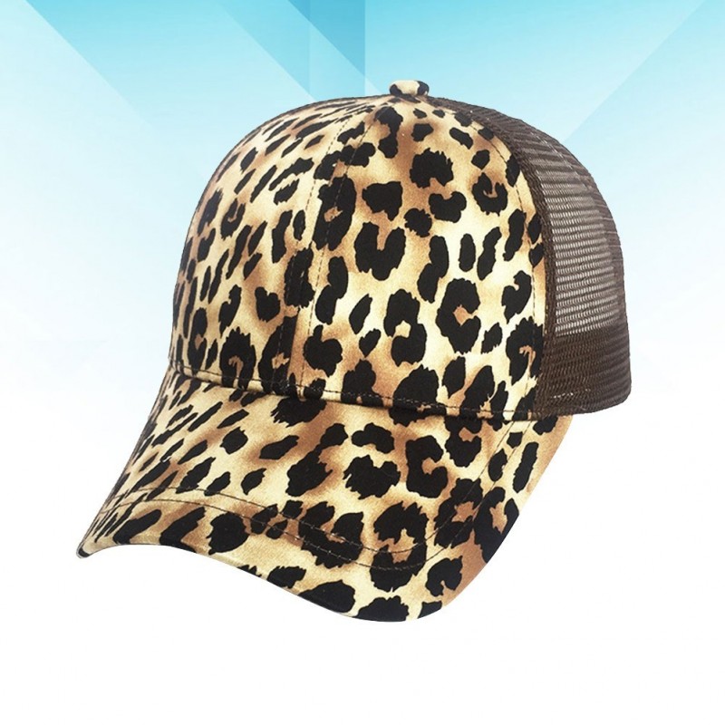 Leopard Print Hat Mens Baseball Cap Breathable Mesh Sports for Women