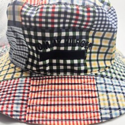 REversable Bucket Hat Patchwork plaid and Khaki Adult Men's