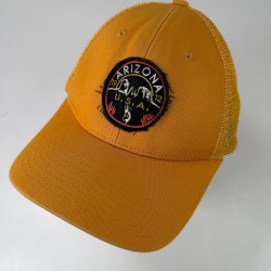 Zephyr Trucker Hat Men's Adjustable Yellow Mustard Arizona USA 1912 Patch