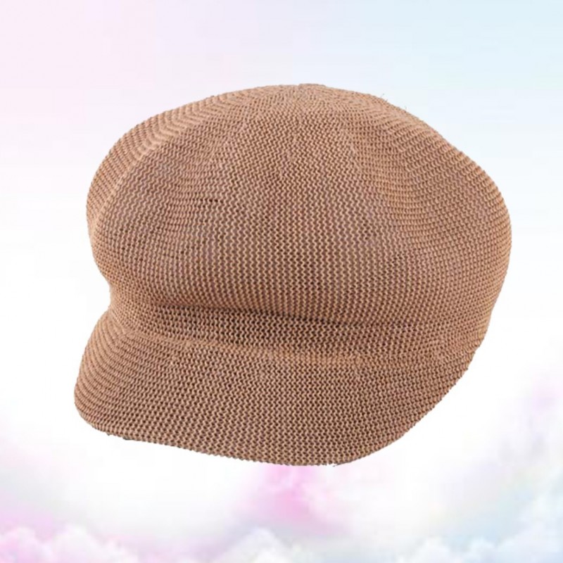 Breathable Beret Hat Cotton Mesh Wide Brim Visor Cap for Women