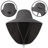 Outdoor Nylon Sun Hat UV Protection Wide Brim Bucket Hat with Earflaps