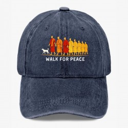 Walk For Peace Hat Buddhist Monk Peace Supporter Baseball Cap Adjustable