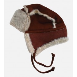 New CHAS MACKENZIE Real SHEARLING FUR Aviator Trapper Hat One Size ENGLAND