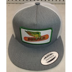 DEKALB SEED Patch on Yupoong 6006 Classic Trucker Hat Snapback Heather/White