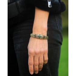 Antique Art Deco CZ Green 1920s Wedding Style Gold Bracelet SC11