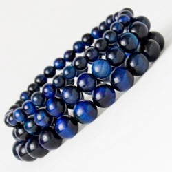 BLUE TIGER EYE PEARL Bracelet 3 SIZES NATURAL STONE PEARL