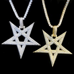 Upside Down Star Iced Out Chain Hip Hop Destroy Lonely Playboi Carti Necklace