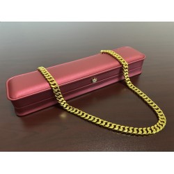 Pure 999 24K Yellow Gold 10mm 23in 111g Cuban Miami Style Link Chain Necklace