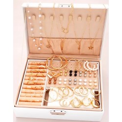 86pcs/Set Elegant Pearl Earrings Multi-Layered Necklace Ear Studs Rings 4-In-1 J