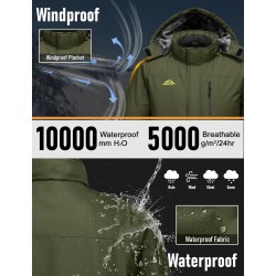 Men's Winter Ski Jacket Waterproof Snow Jackets Insulated Coats Warm Parka