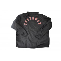 Mens Windbreaker Coaches Lightweight Snap-Up Black Jacket New L