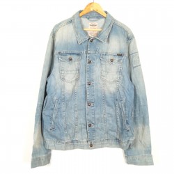 PME LEGEND Mens Denim Jacket Size 3XL (XXXL) Blue Button Fly Cotton