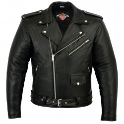 Leather Brando Motorbike Jacket Marlon Biker Motorcycle With Genuine CE Armour
