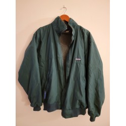 Jacket Bomber De Colección Synchilla Forrada de Vellón Años 90 Para Hombres GRANDE Verde DEFECTUOSA