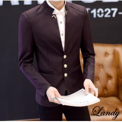 Men's Stand Collar Slim Single Breasted Jackets Casual Coats Men's Jacket