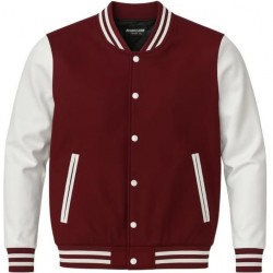 Men's Solid Buttoned Varsity Warm Winter Jacket