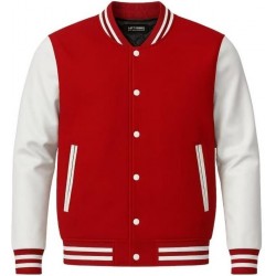 Men's Solid Buttoned Varsity Warm Winter Jacket